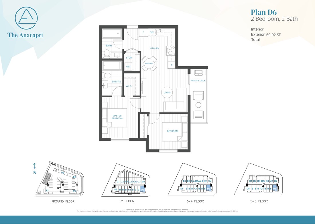 Plan D6 floor plan, 2 Bed, 2 Bath, 704 SF interior